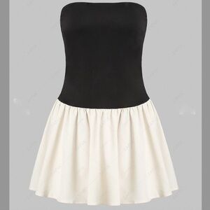 Black & White Tube Mini Party Dress - Size XS - Perfect Condition | Shein